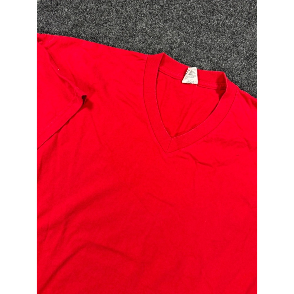 Pro Club Comfort Blank Red V-Neck T Shirt Mens 2XL Heavyweight USA Fabric